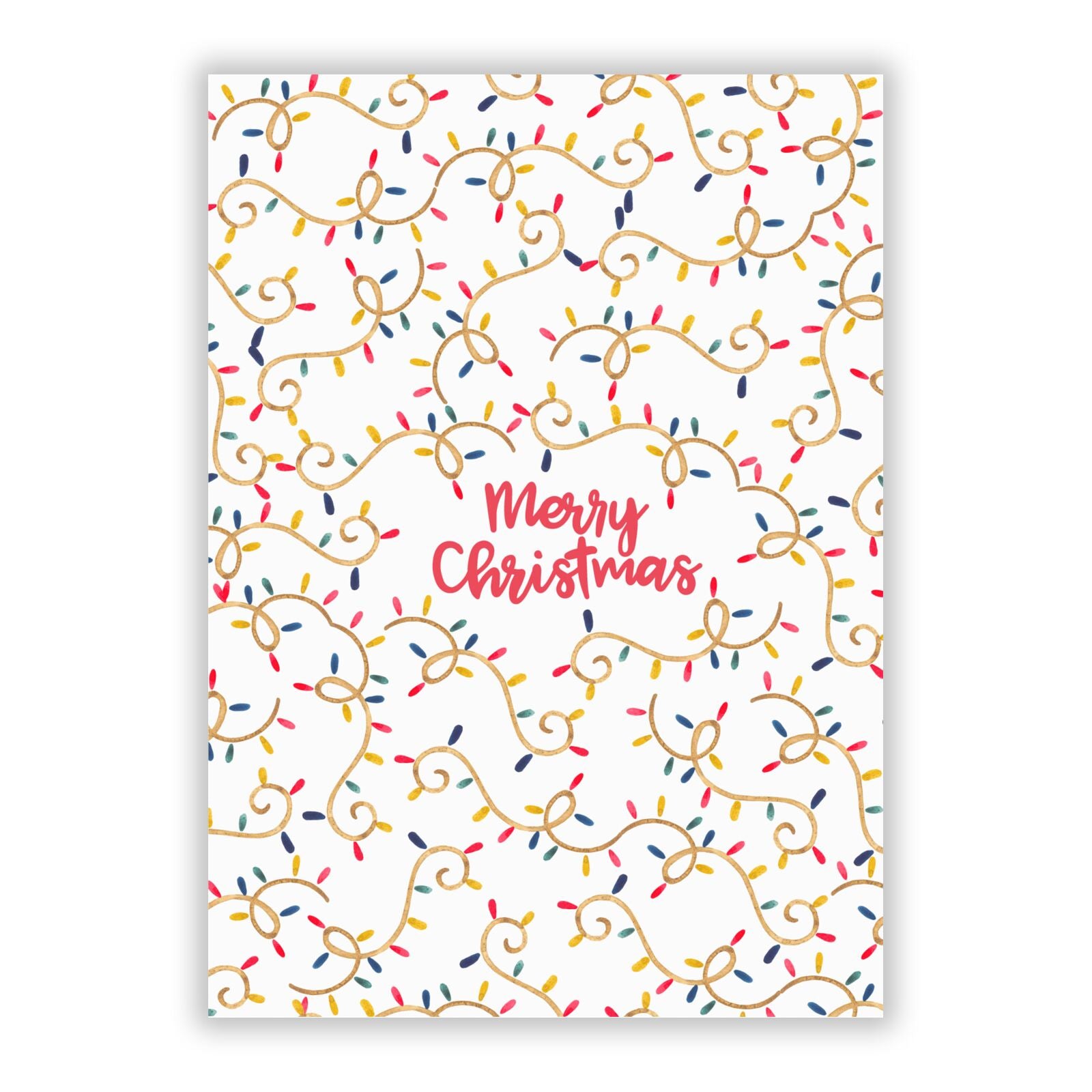 Christmas Lights Pattern A5 Flat Greetings Card