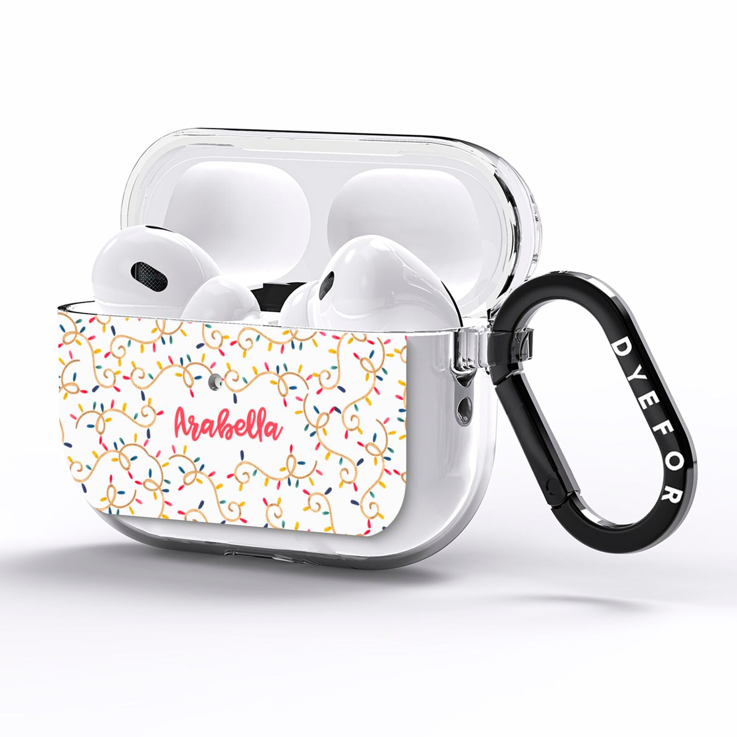 Christmas Lights Pattern Custom AirPods Pro Clear Case Side Image