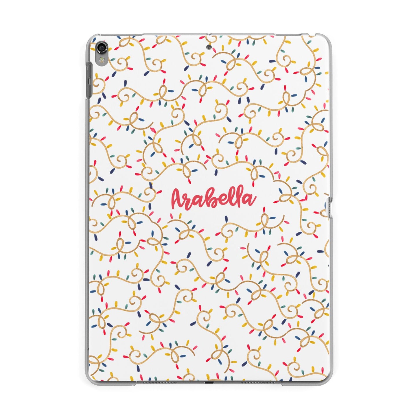 Christmas Lights Pattern Custom Apple iPad Grey Case