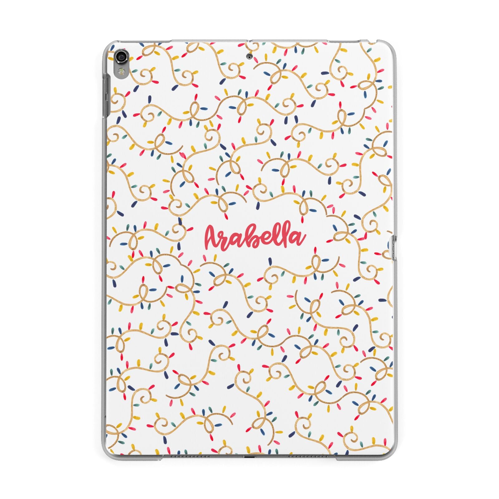 Christmas Lights Pattern Custom Apple iPad Grey Case