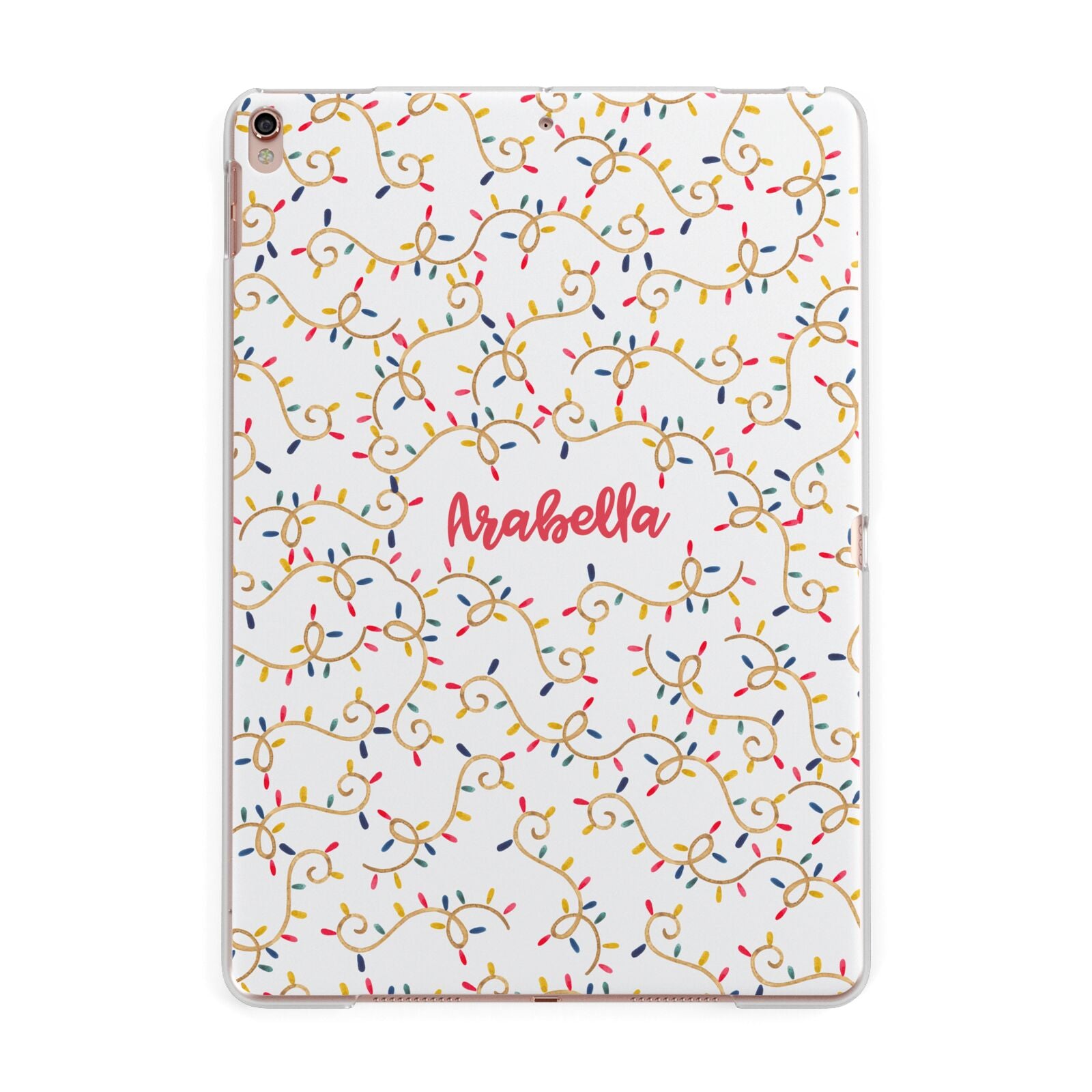 Christmas Lights Pattern Custom Apple iPad Rose Gold Case