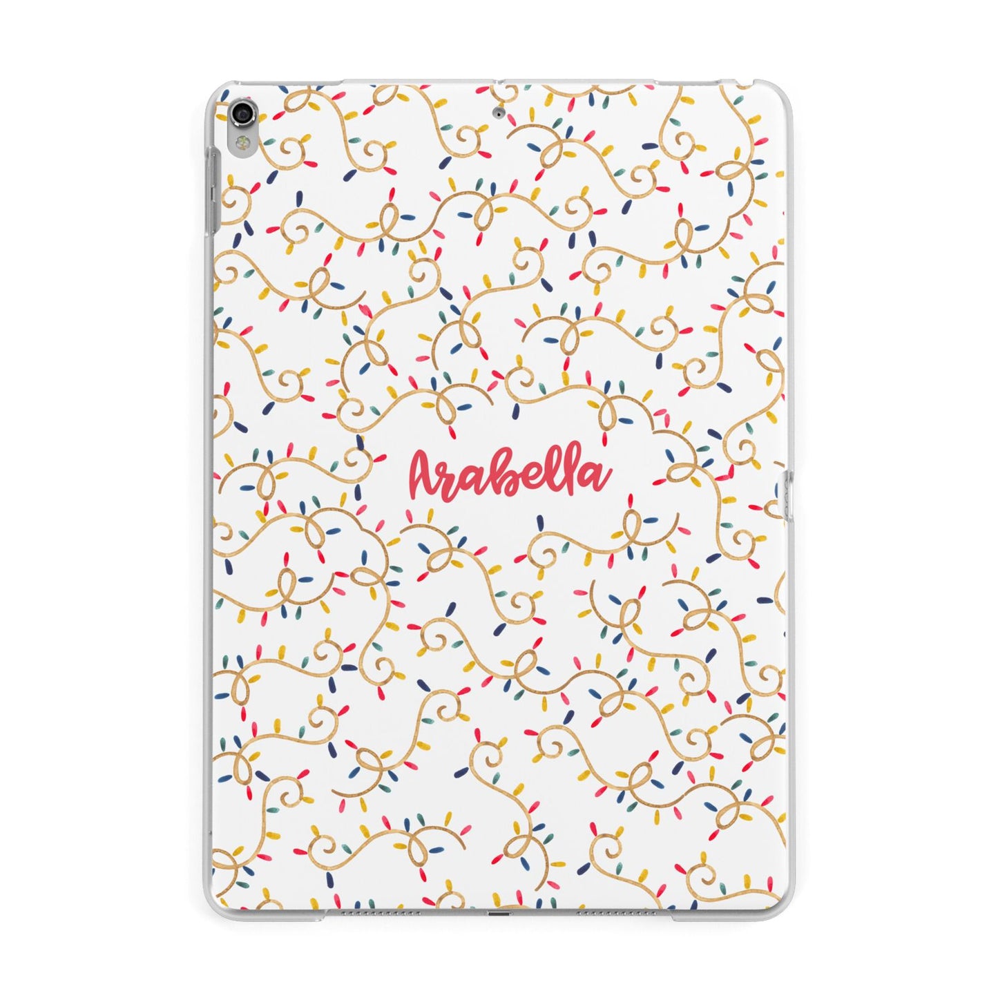 Christmas Lights Pattern Custom Apple iPad Silver Case