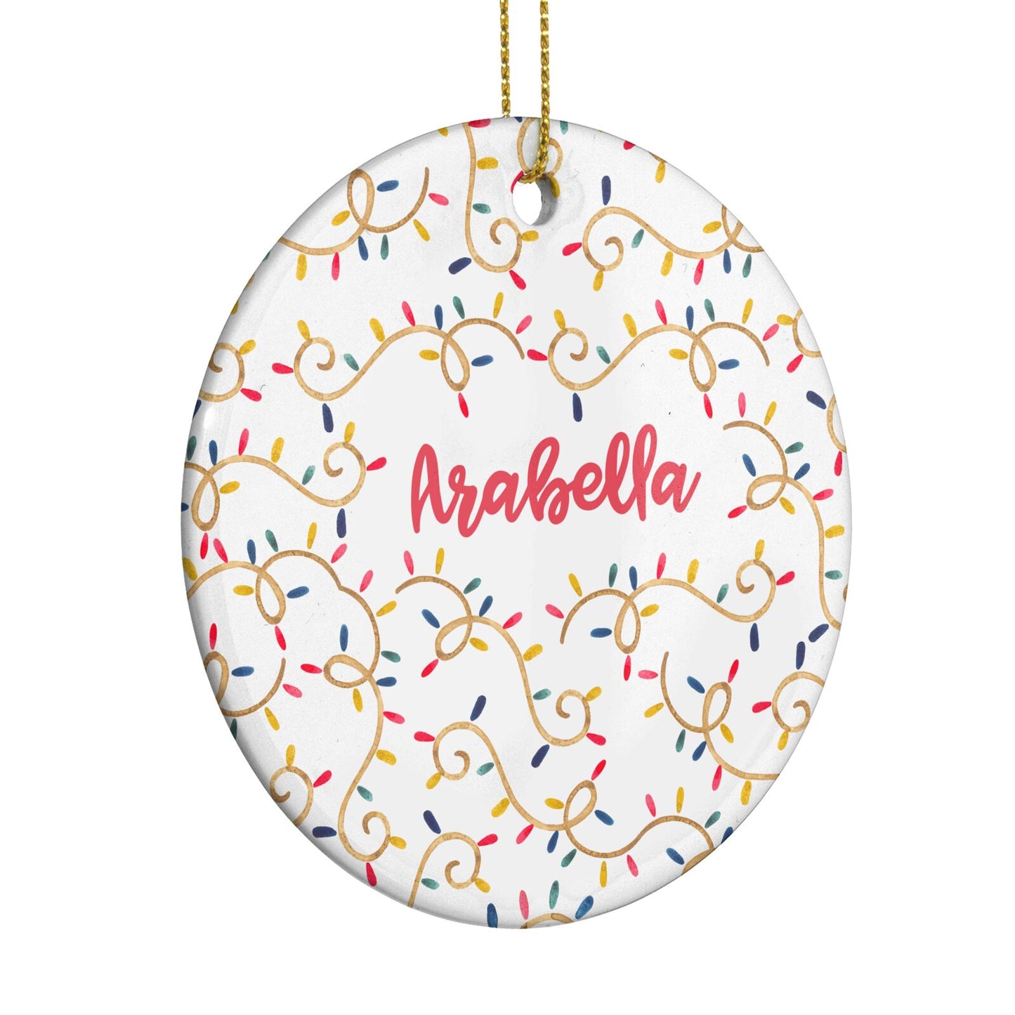 Christmas Lights Pattern Custom Circle Decoration Side Angle