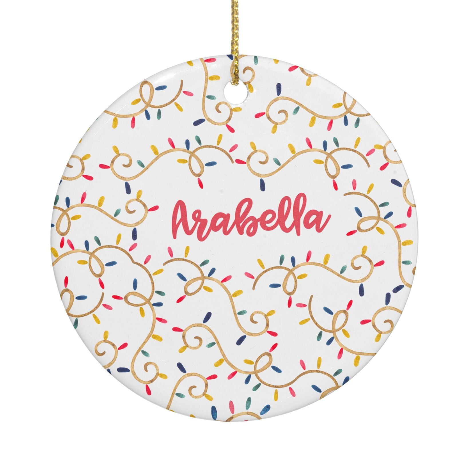 Christmas Lights Pattern Custom Circle Decoration
