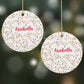 Christmas Lights Pattern Custom Round Decoration on Christmas Background