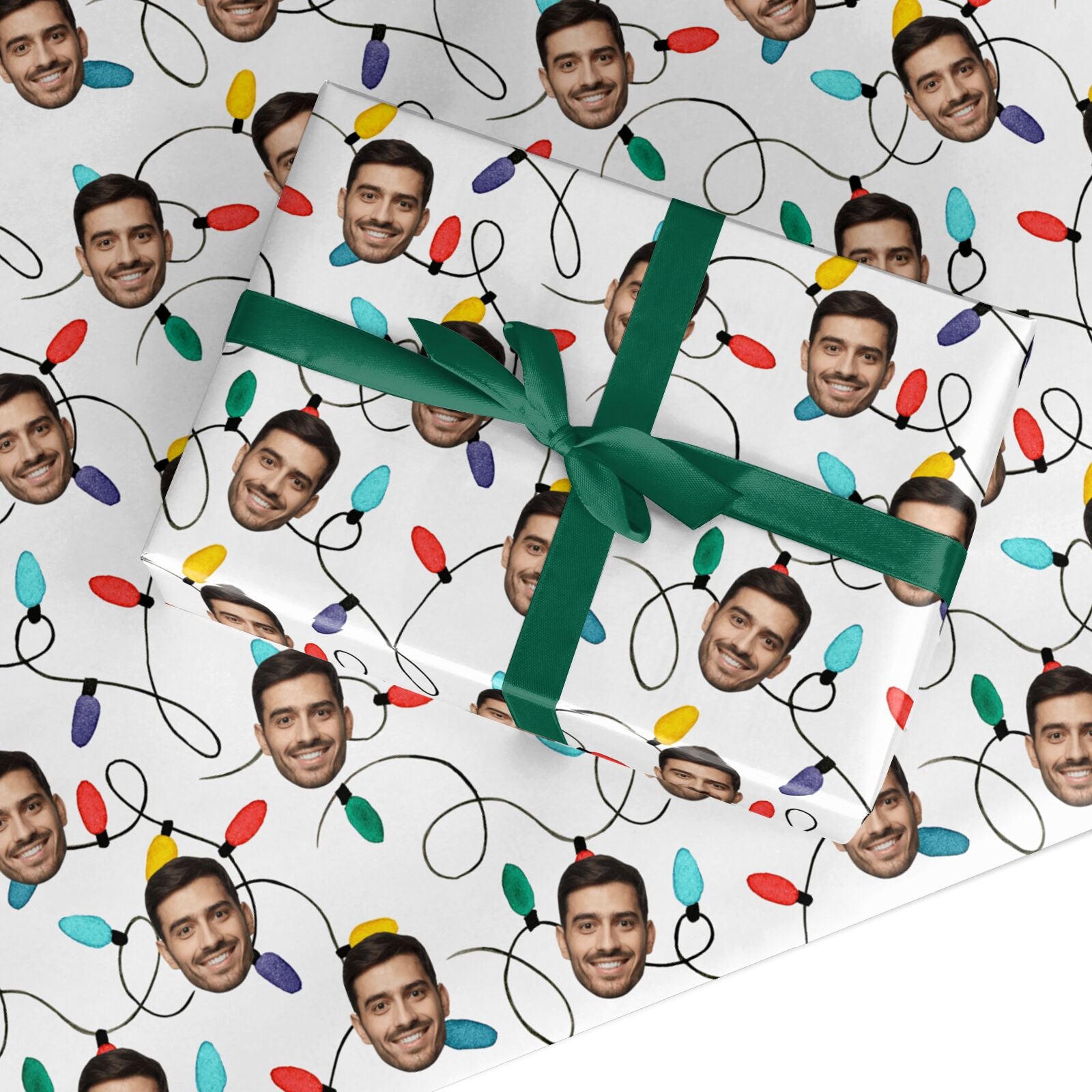 Christmas Lights Photo Face Wrapping Paper – Dyefor