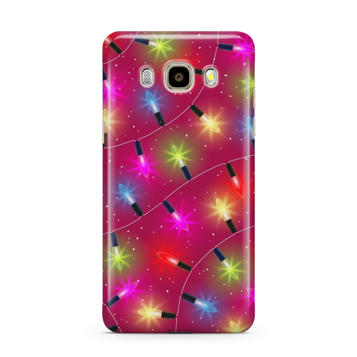 Christmas Lights Samsung Galaxy J7 2016 Case on gold phone