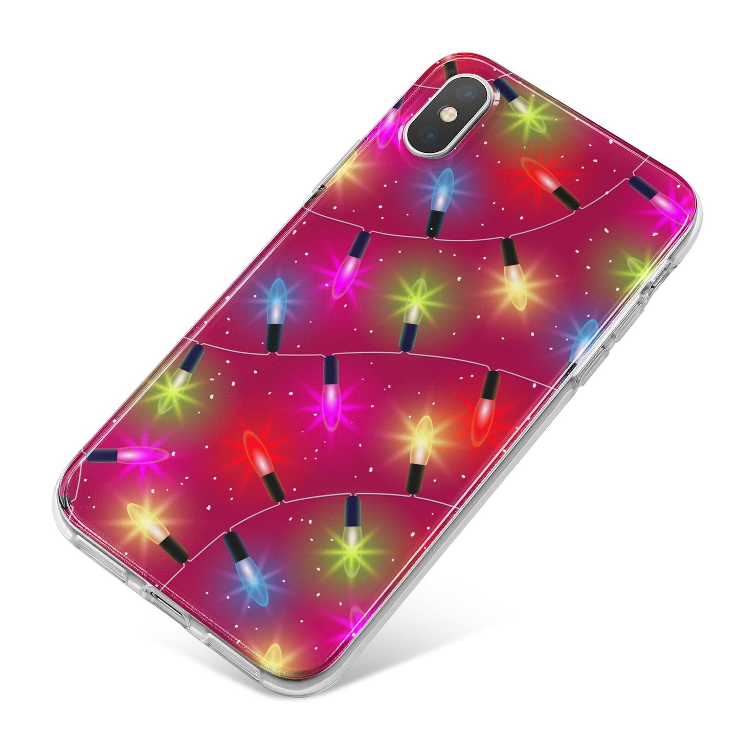 Christmas Lights iPhone X Bumper Case on Silver iPhone