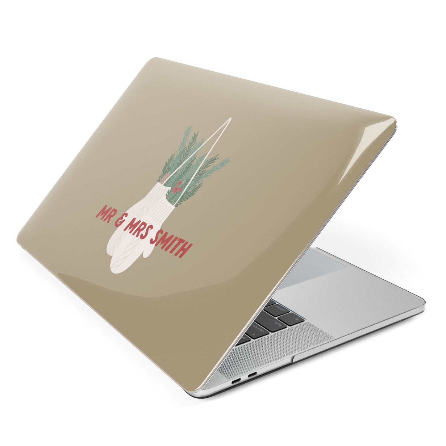 Christmas Mittens Pattern Apple MacBook Case Side View