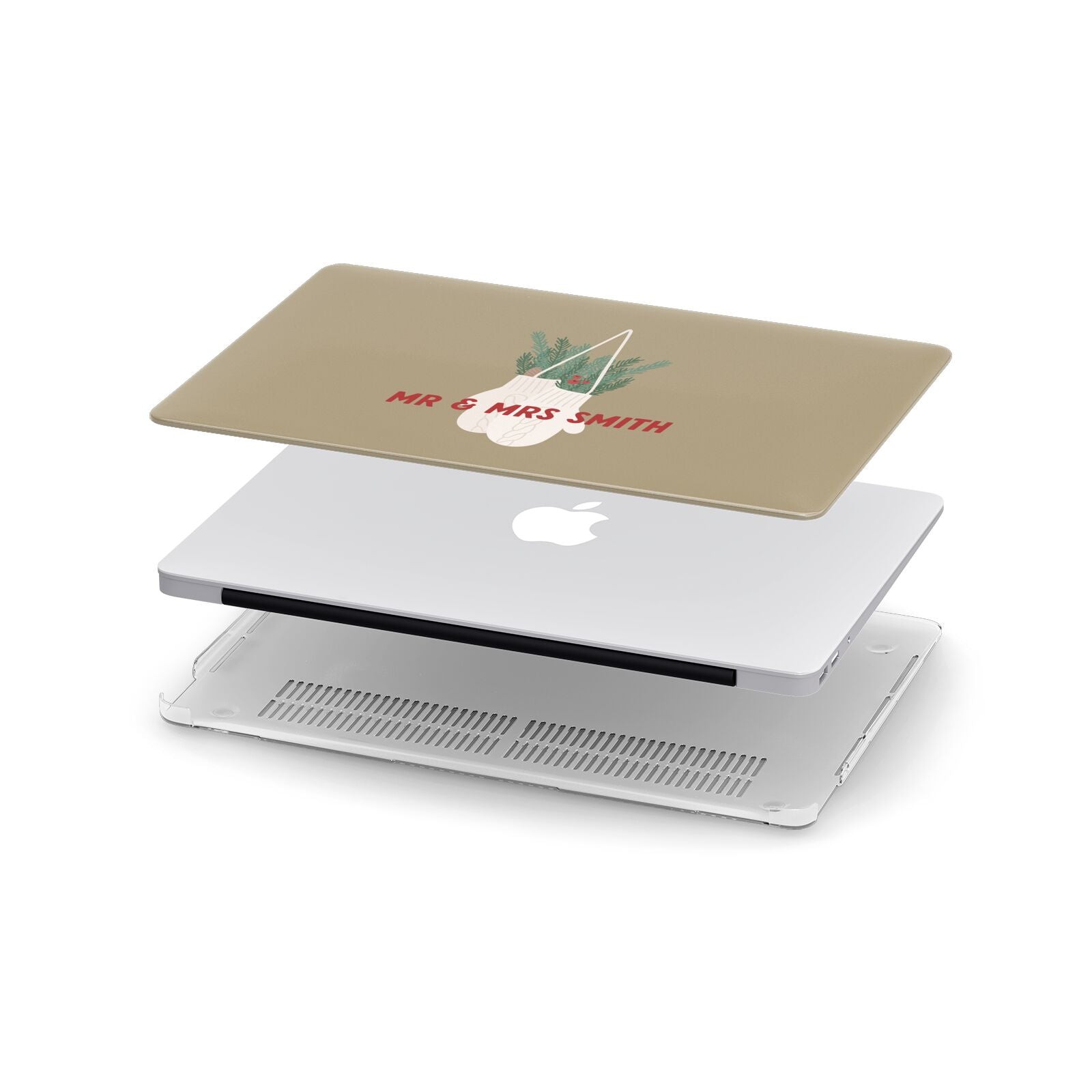 Christmas Mittens Pattern Apple MacBook Case in Detail
