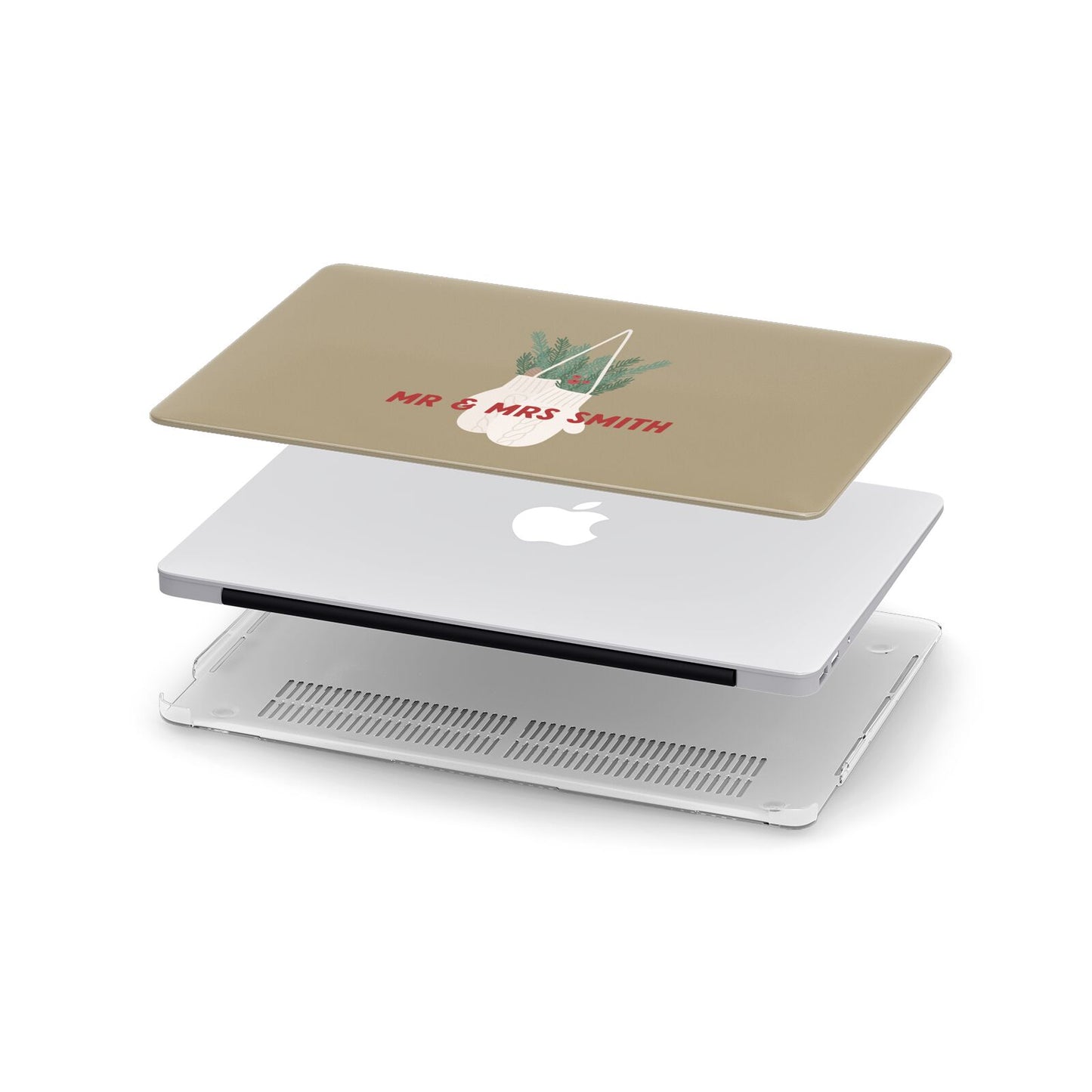 Christmas Mittens Pattern Apple MacBook Case in Detail