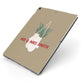Christmas Mittens Pattern Apple iPad Case on Grey iPad Side View