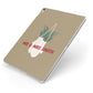 Christmas Mittens Pattern Apple iPad Case on Silver iPad Side View
