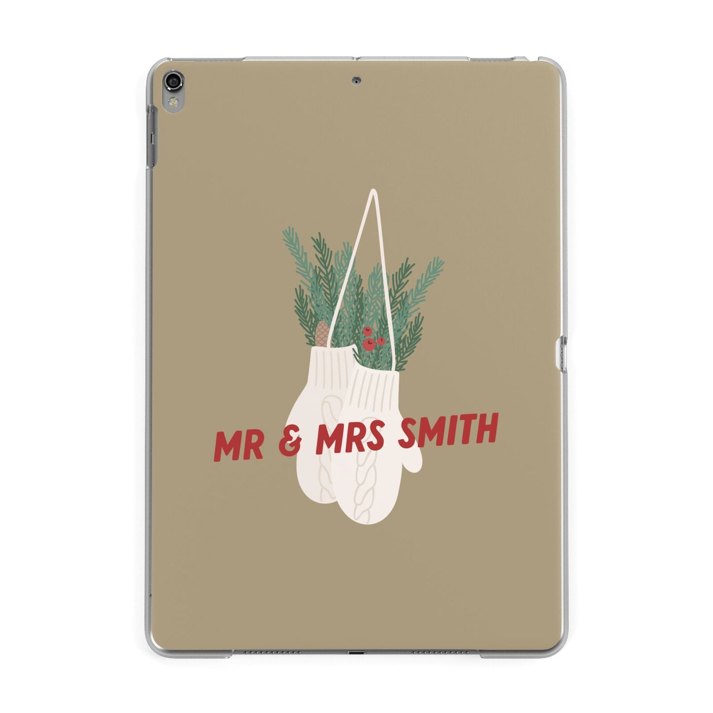 Christmas Mittens Pattern Apple iPad Grey Case