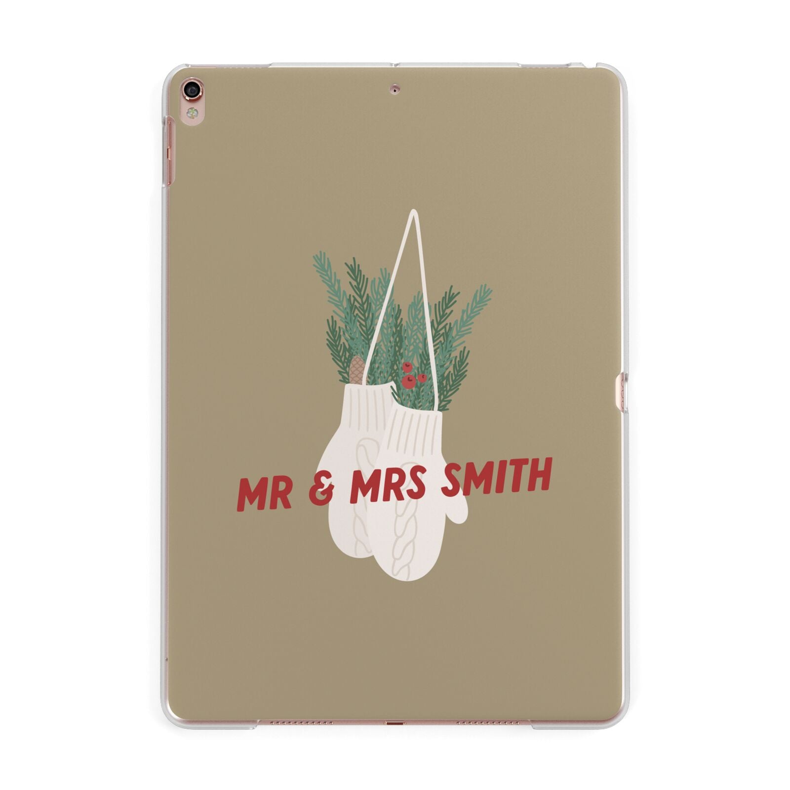 Christmas Mittens Pattern Apple iPad Rose Gold Case