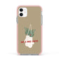 Christmas Mittens Pattern Apple iPhone 11 in White with Pink Impact Case