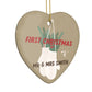 Christmas Mittens Pattern Heart Decoration Side Angle