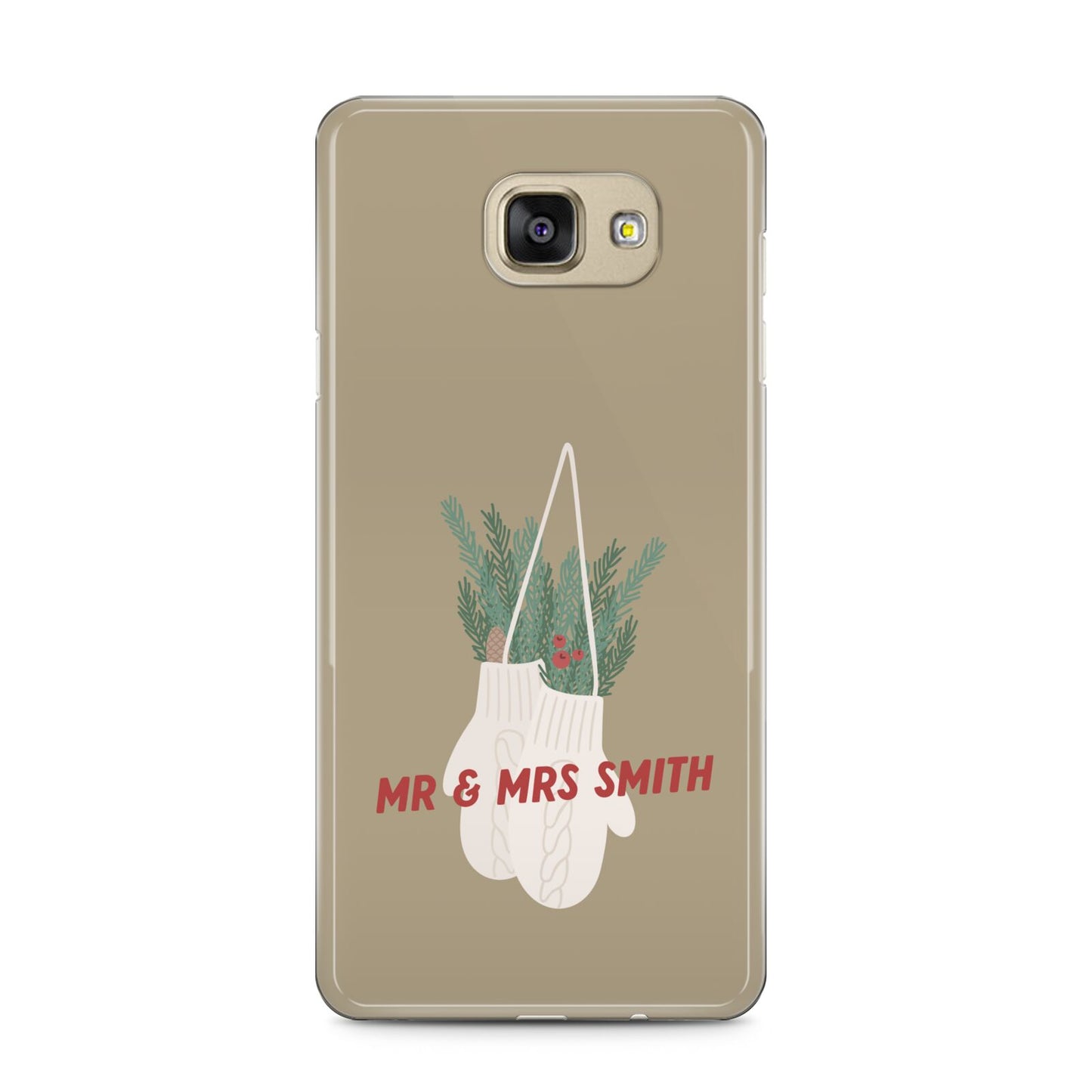 Christmas Mittens Pattern Samsung Galaxy A5 2016 Case on gold phone