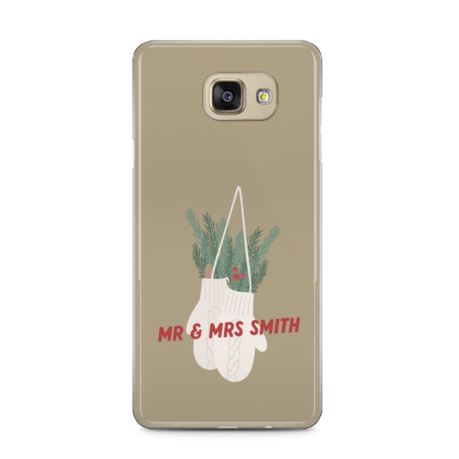 Christmas Mittens Pattern Samsung Galaxy A5 2016 Case on gold phone