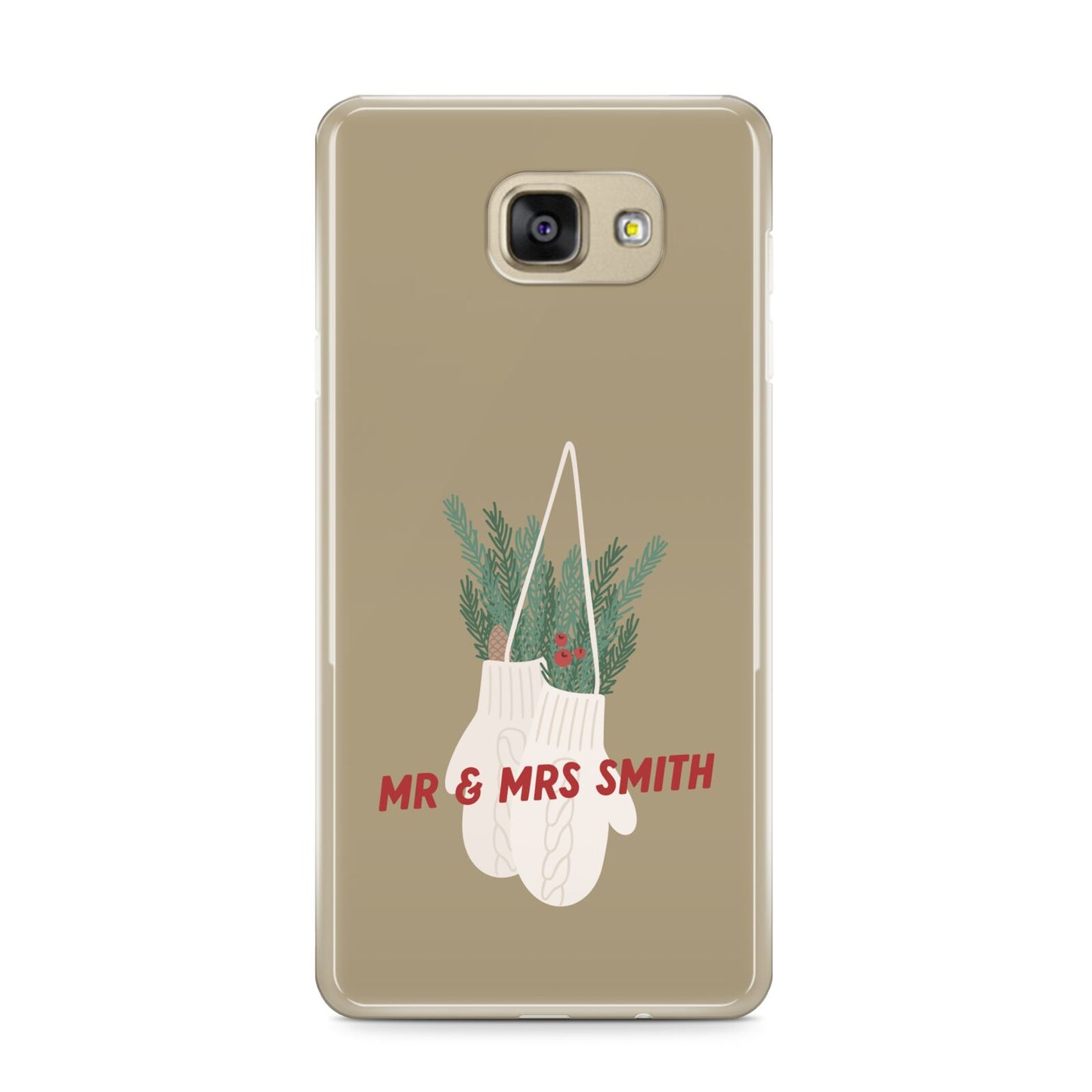 Christmas Mittens Pattern Samsung Galaxy A9 2016 Case on gold phone