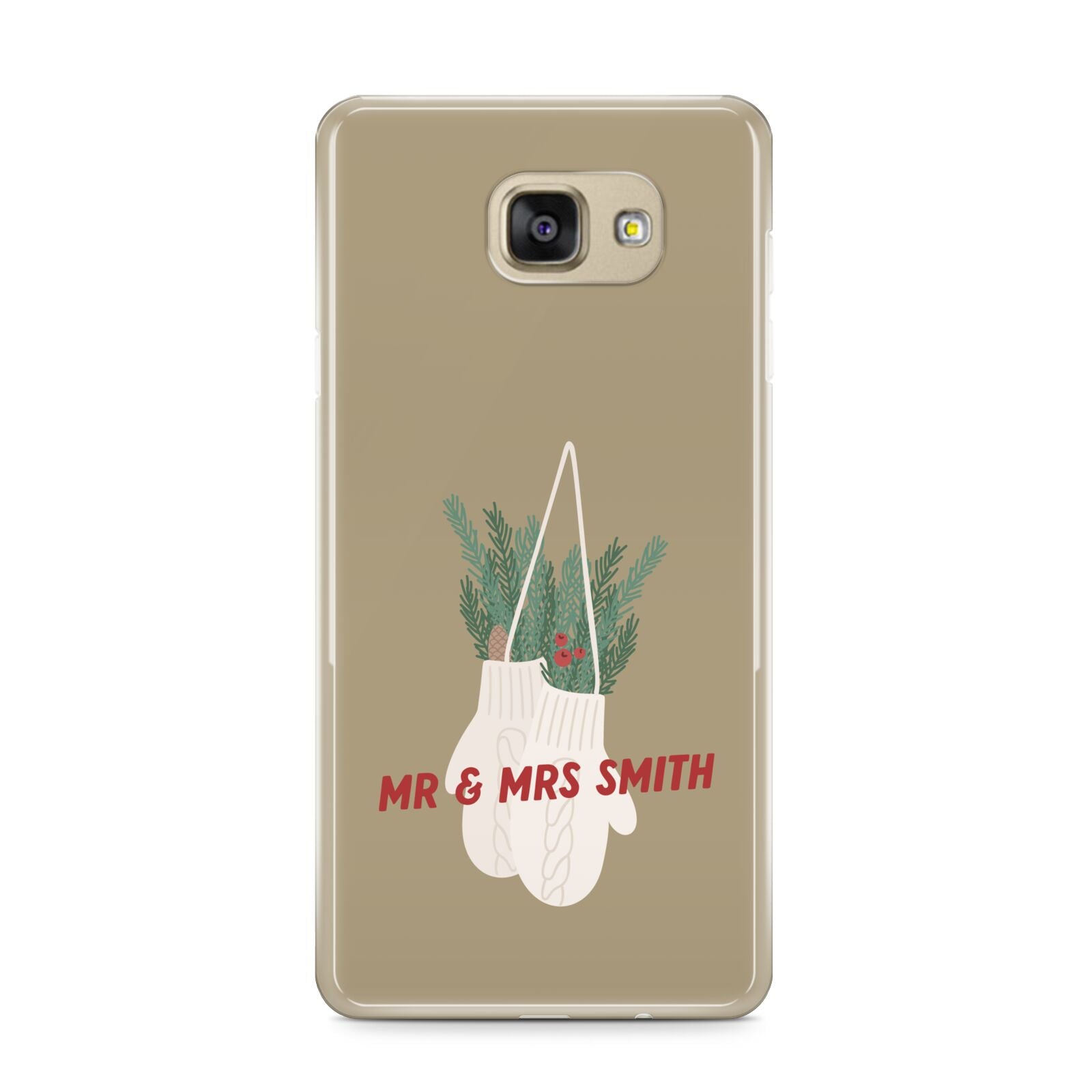 Christmas Mittens Pattern Samsung Galaxy A9 2016 Case on gold phone