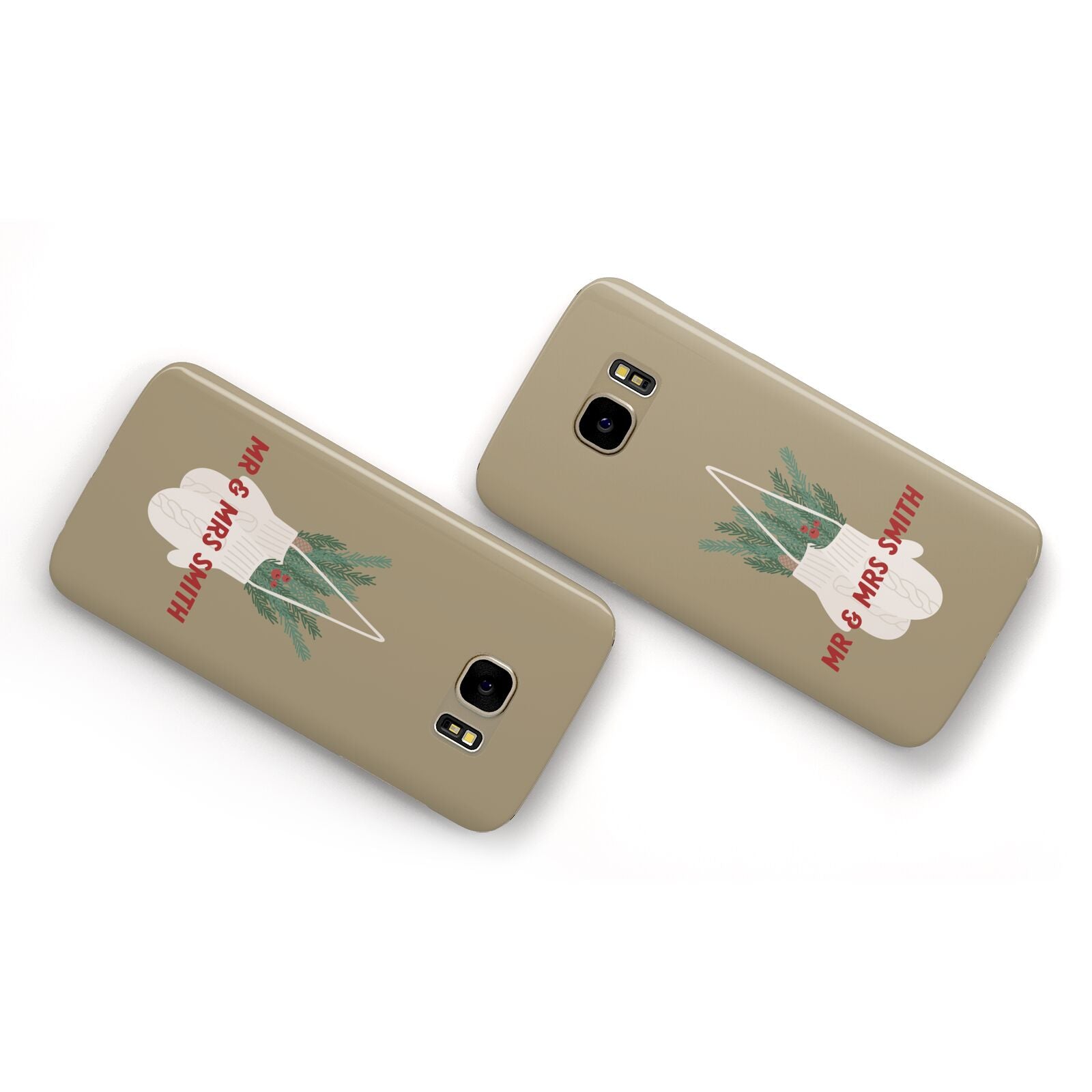 Christmas Mittens Pattern Samsung Galaxy Case Flat Overview