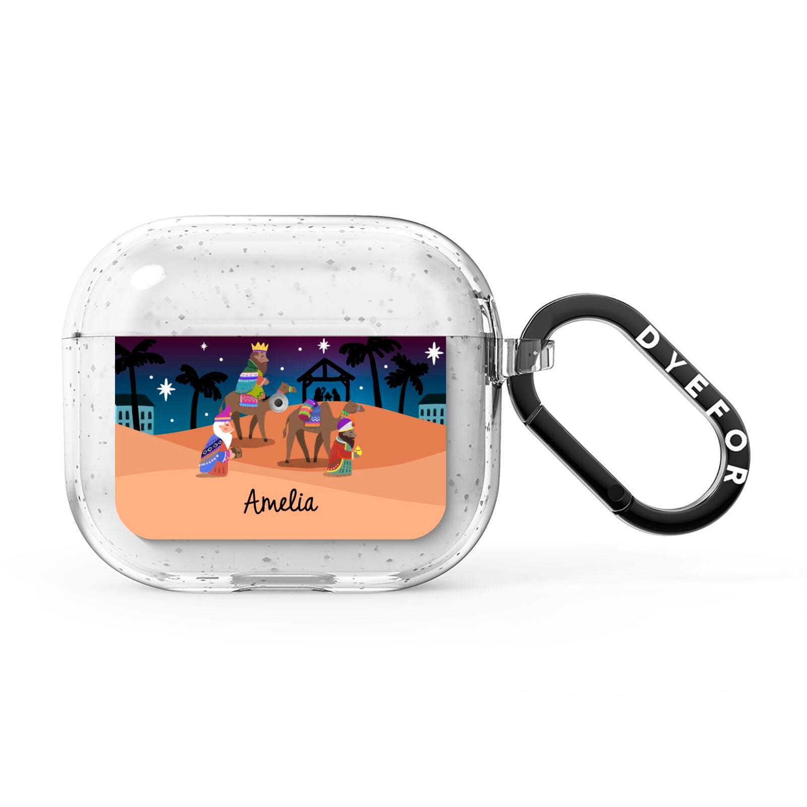 Christmas Nativity Scene with Name AirPods Glitter Case 3rd Gen