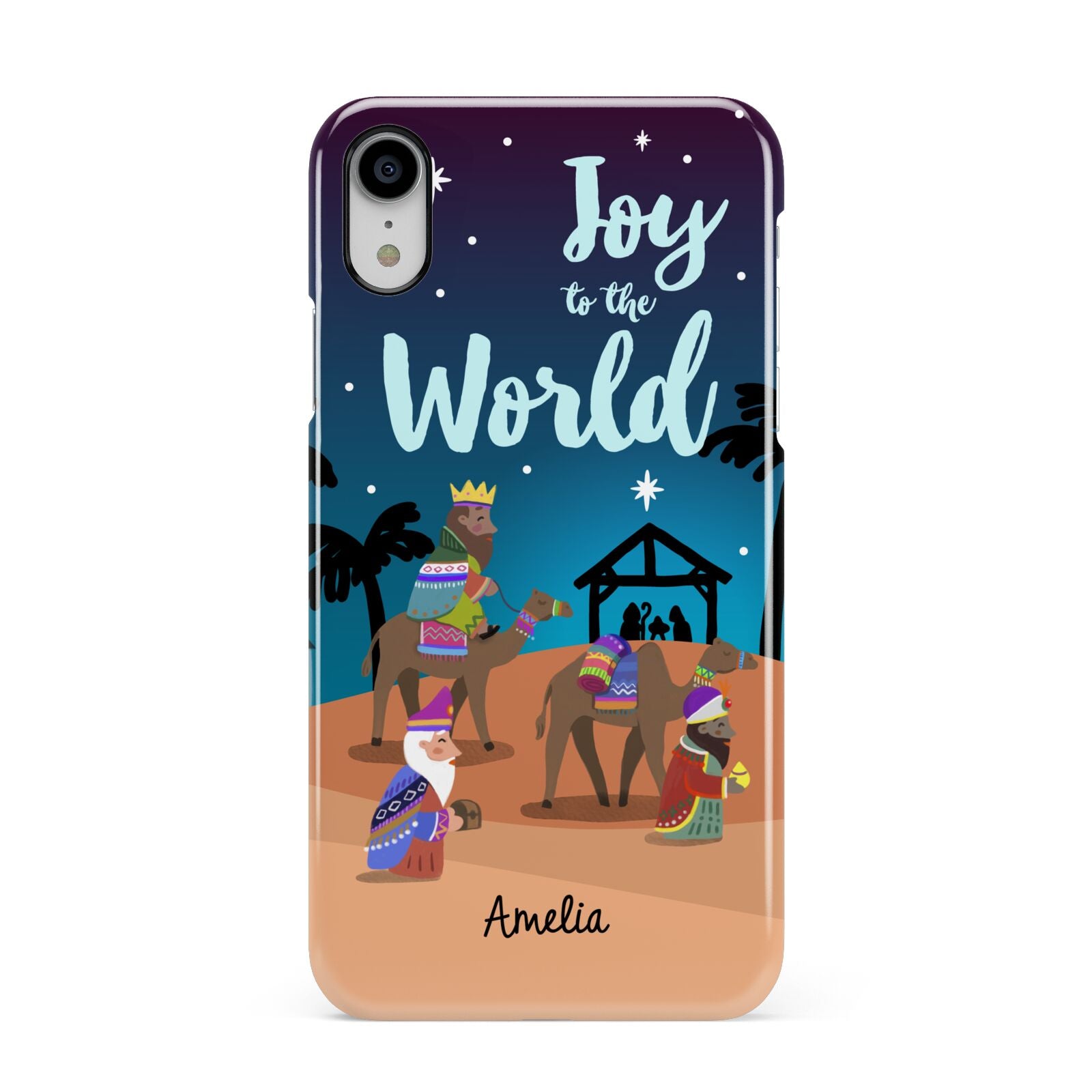 Christmas Nativity Scene with Name Apple iPhone XR White 3D Snap Case