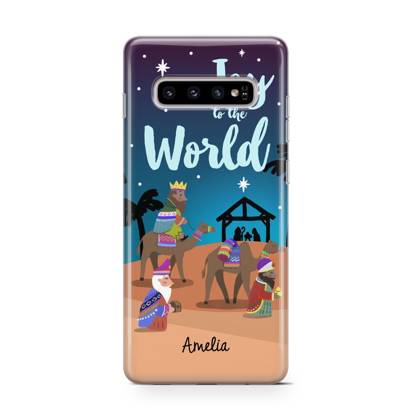Christmas Nativity Scene with Name Protective Samsung Galaxy Case