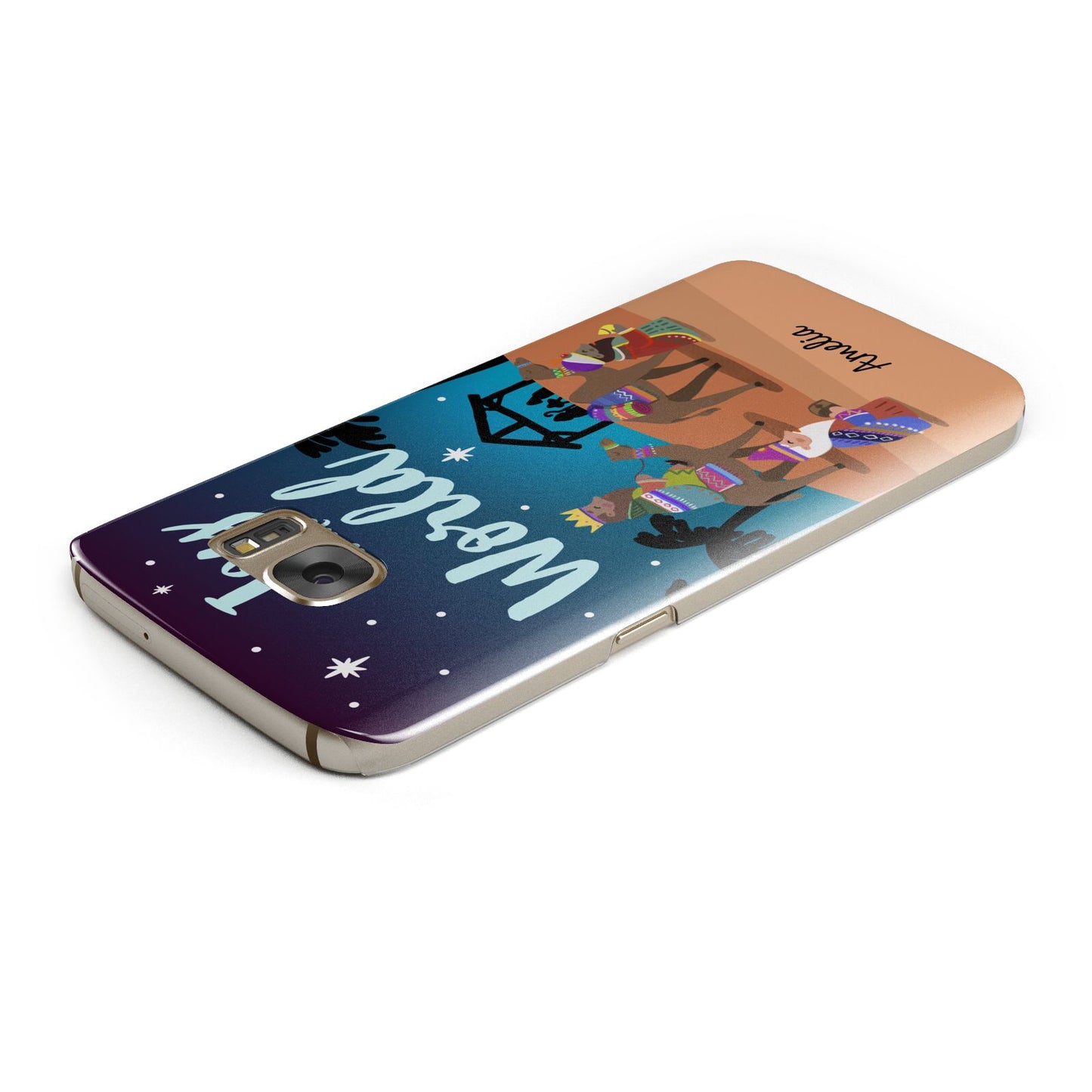 Christmas Nativity Scene with Name Samsung Galaxy Case Top Cutout