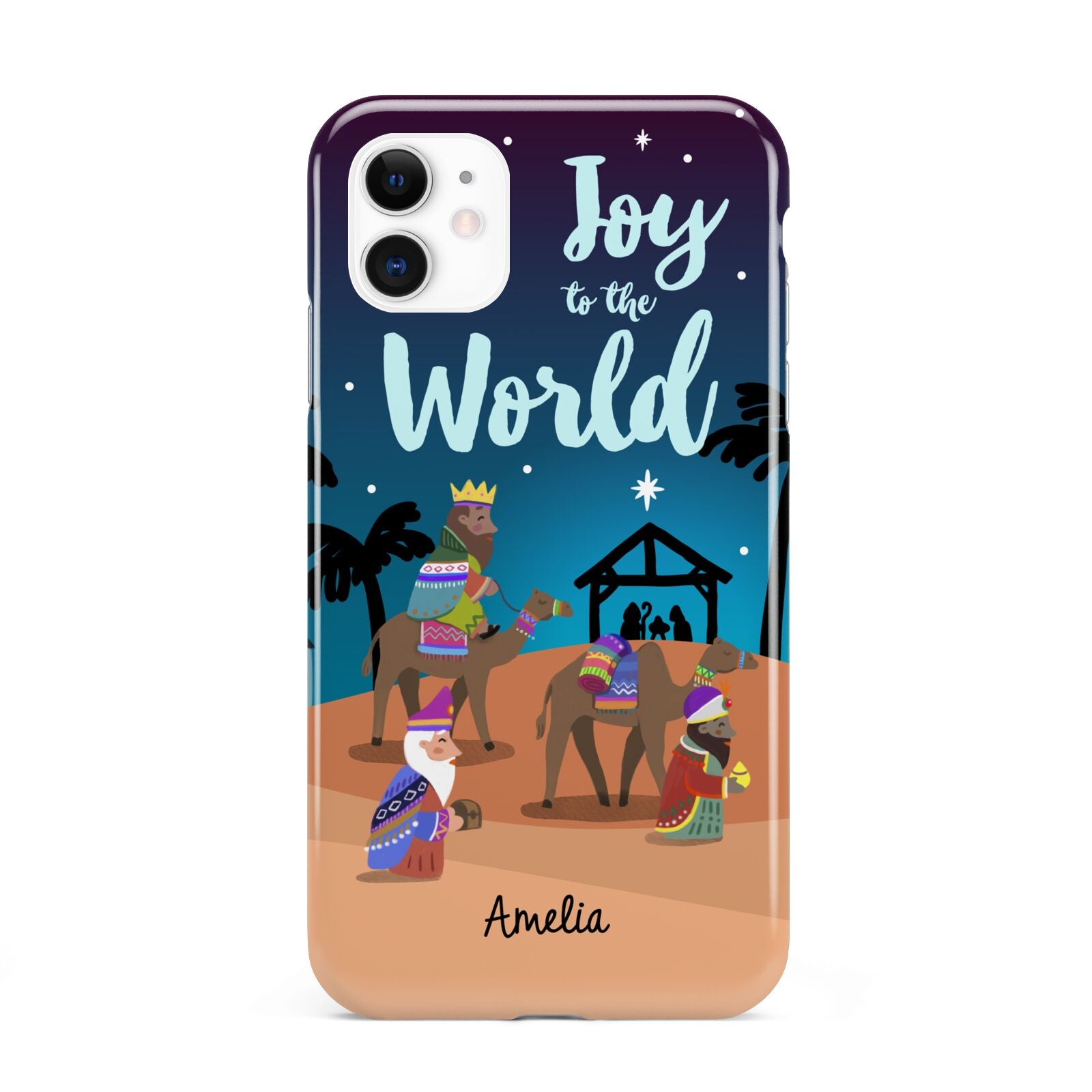 Christmas Nativity Scene with Name iPhone 11 3D Tough Case