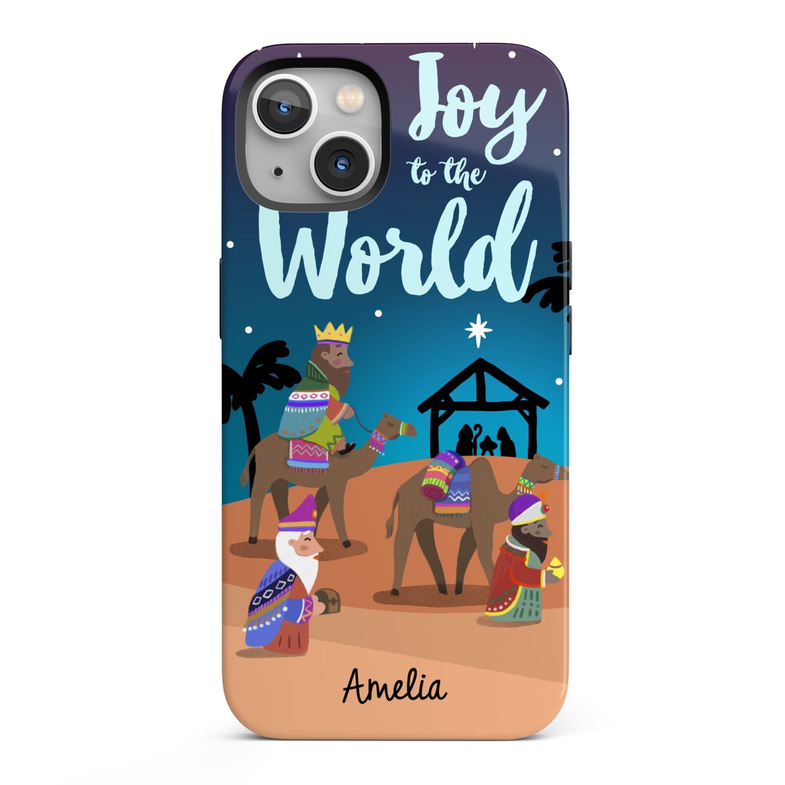 Christmas Nativity Scene with Name iPhone 13 Full Wrap 3D Tough Case