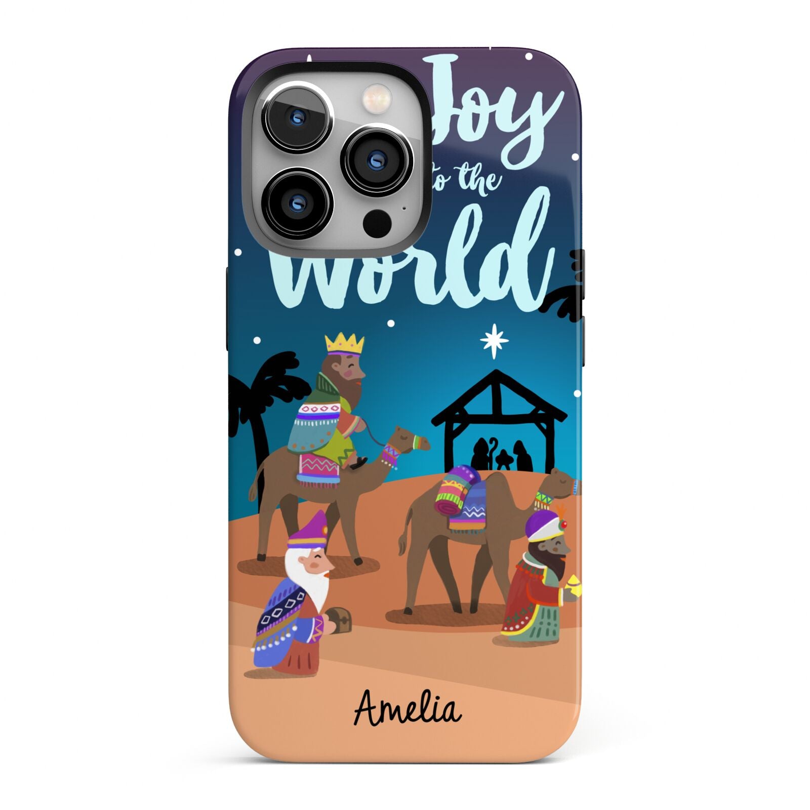 Christmas Nativity Scene with Name iPhone 13 Pro Full Wrap 3D Tough Case