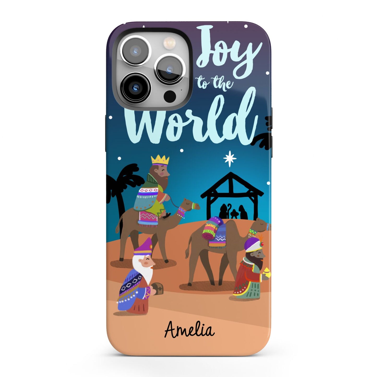 Christmas Nativity Scene with Name iPhone 13 Pro Max Full Wrap 3D Tough Case