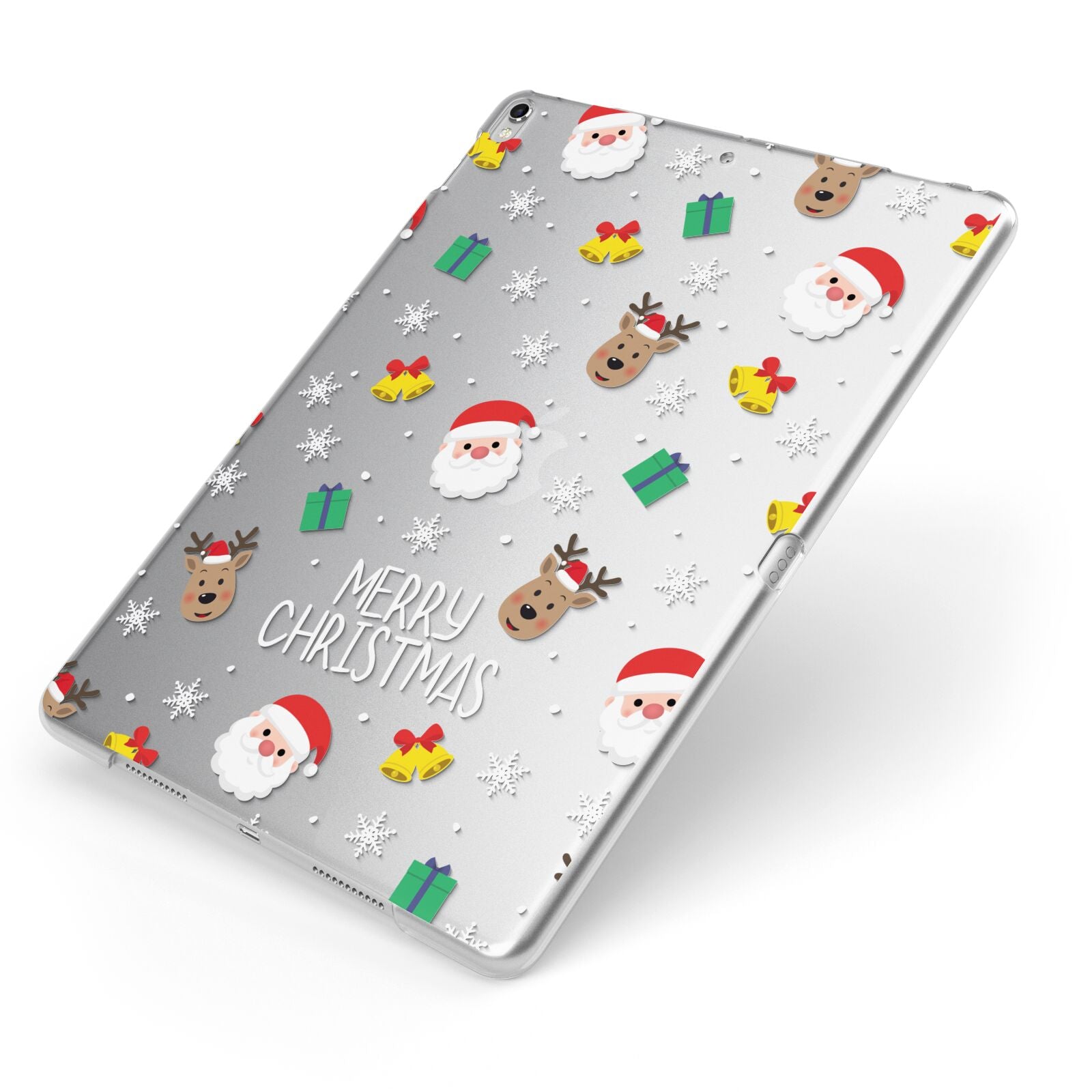 Christmas Pattern Apple iPad Case on Silver iPad Side View