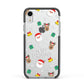 Christmas Pattern Apple iPhone XR Impact Case Black Edge on Silver Phone
