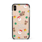 Christmas Pattern Apple iPhone Xs Max Impact Case Black Edge on Gold Phone