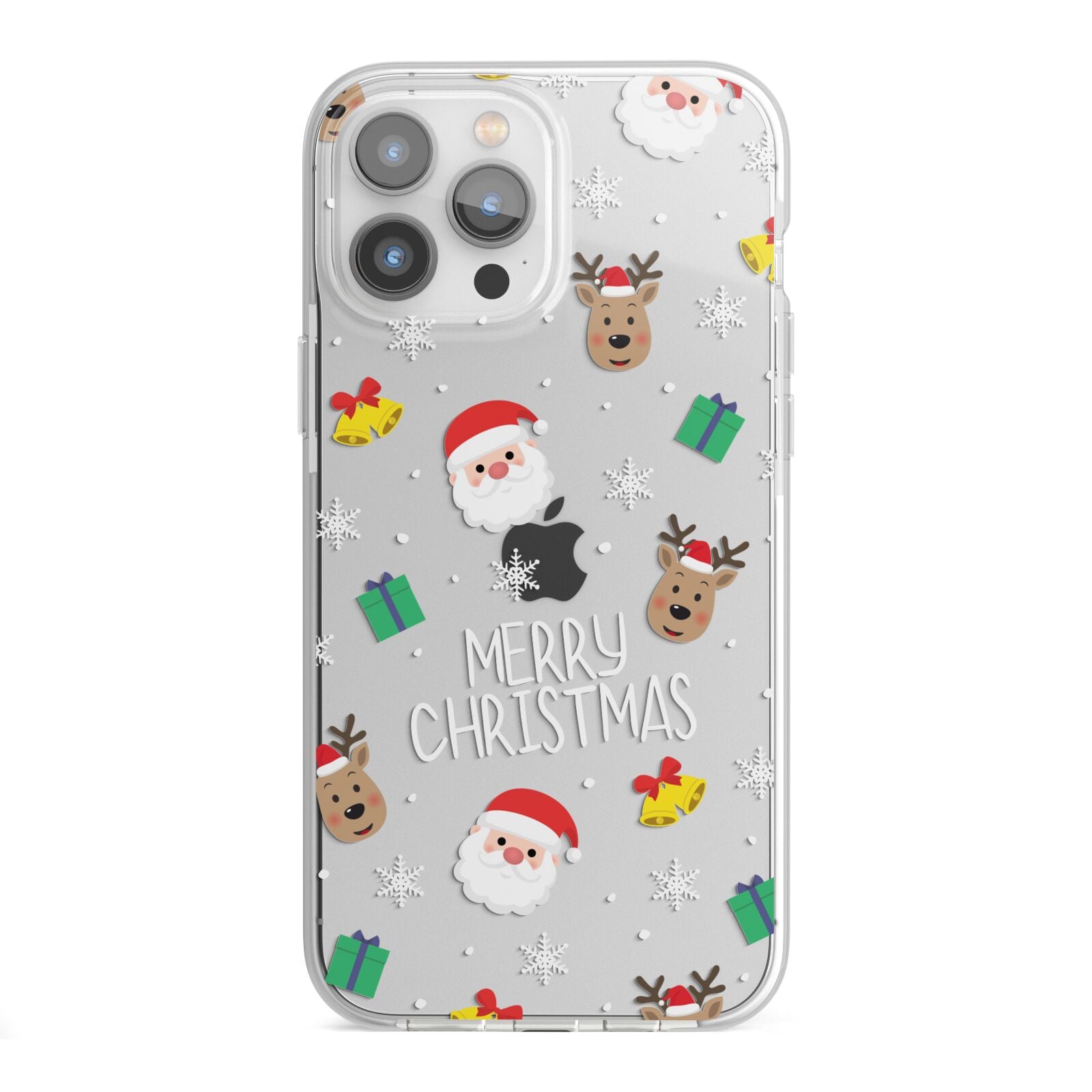 Christmas Pattern iPhone 13 Pro Max TPU Impact Case with White Edges