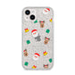 Christmas Pattern iPhone 14 Plus Glitter Tough Case Starlight