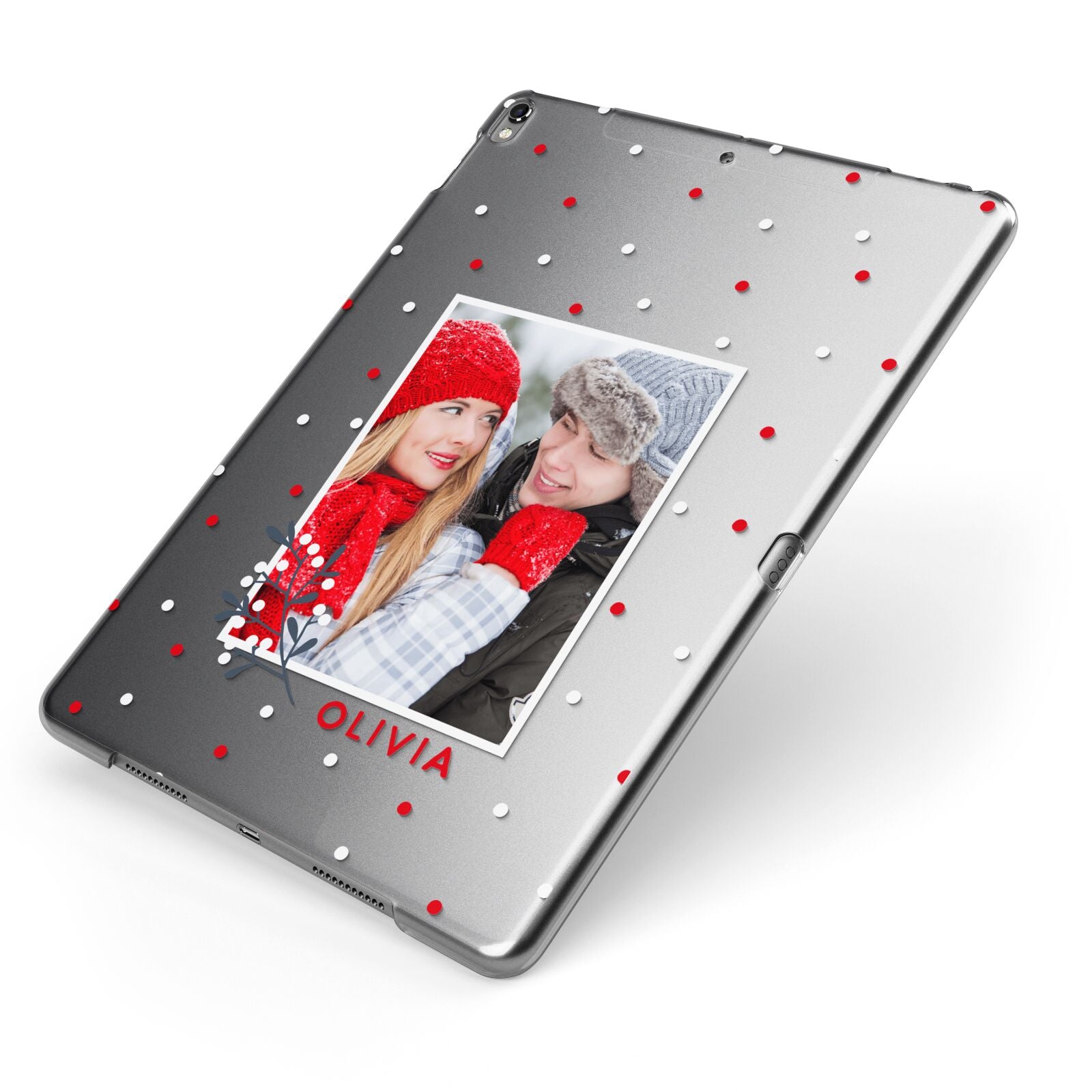 Christmas Personalised Photo Apple iPad Case on Grey iPad Side View