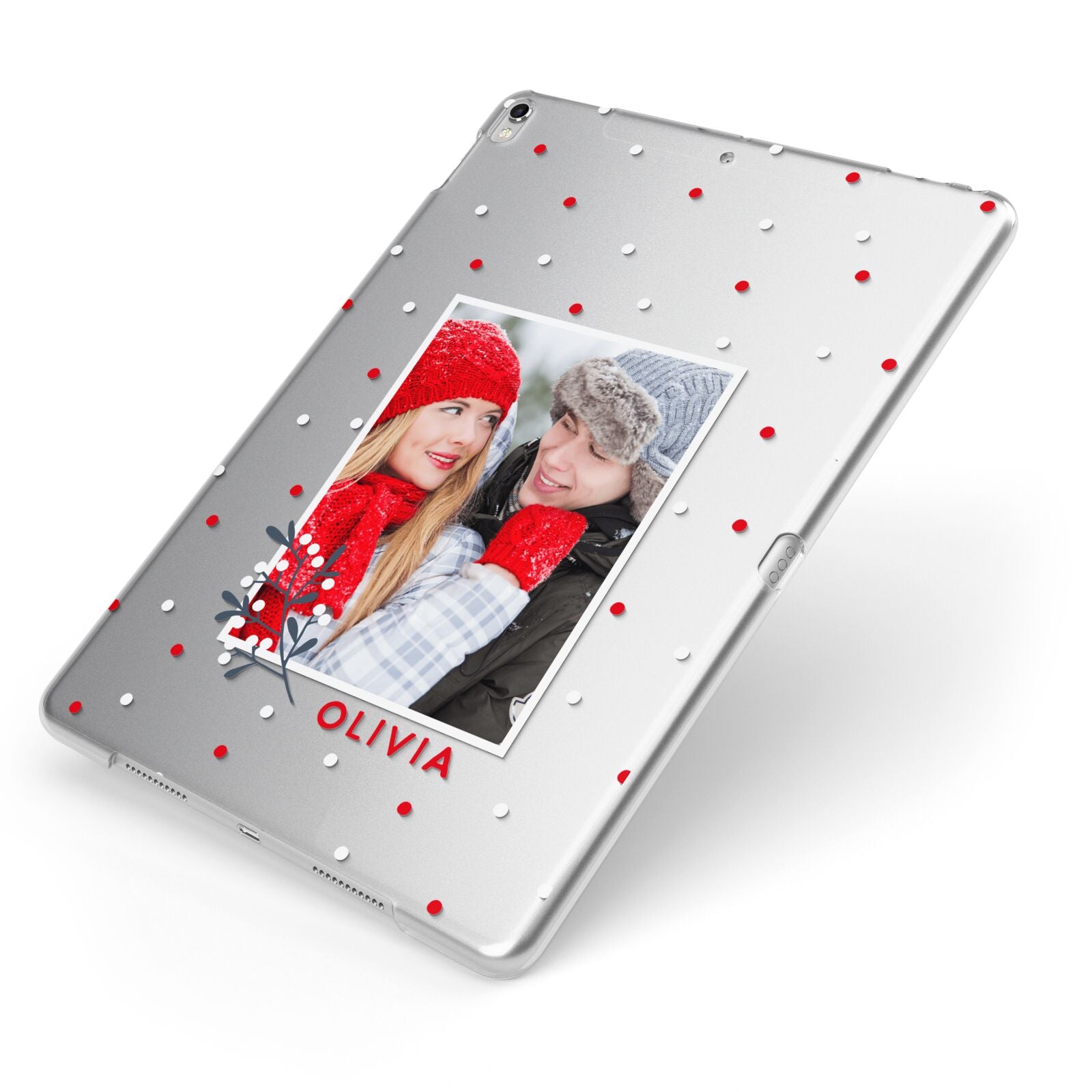 Christmas Personalised Photo Apple iPad Case on Silver iPad Side View