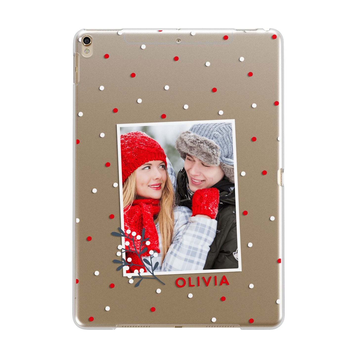 Christmas Personalised Photo Apple iPad Gold Case