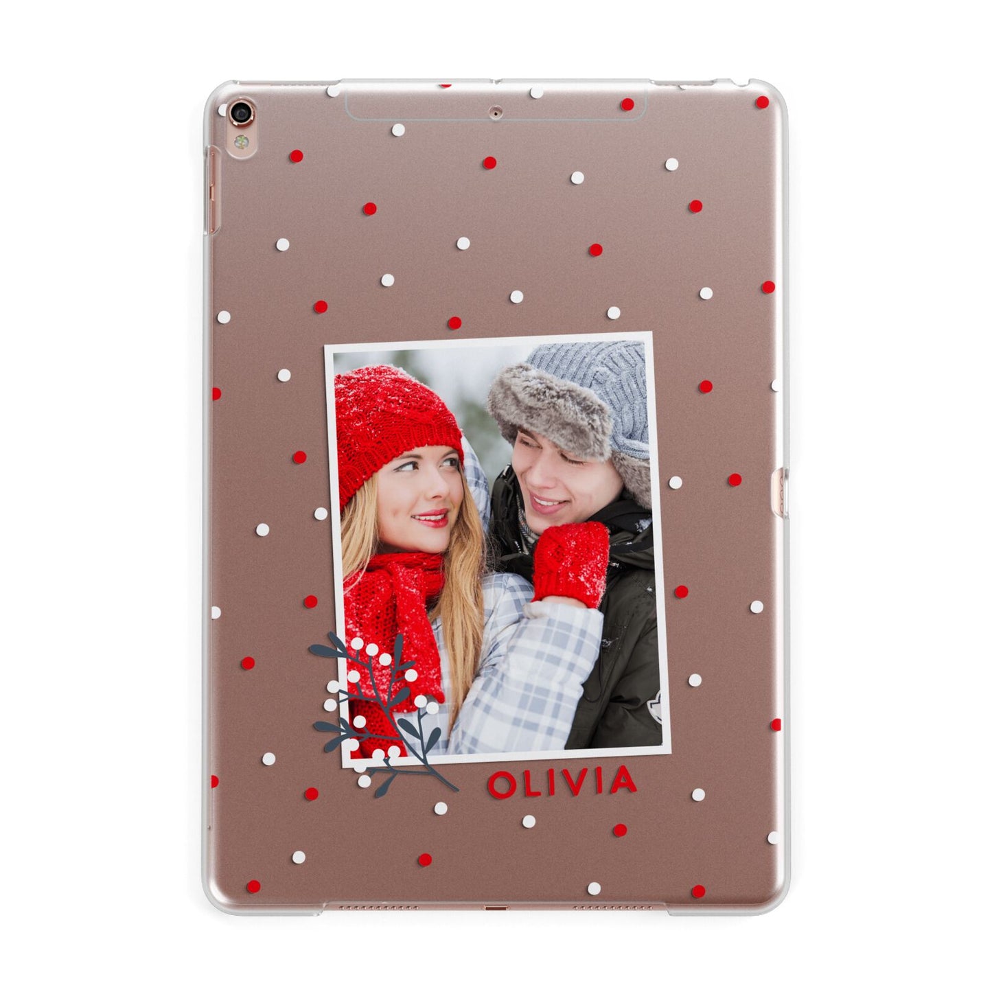 Christmas Personalised Photo Apple iPad Rose Gold Case