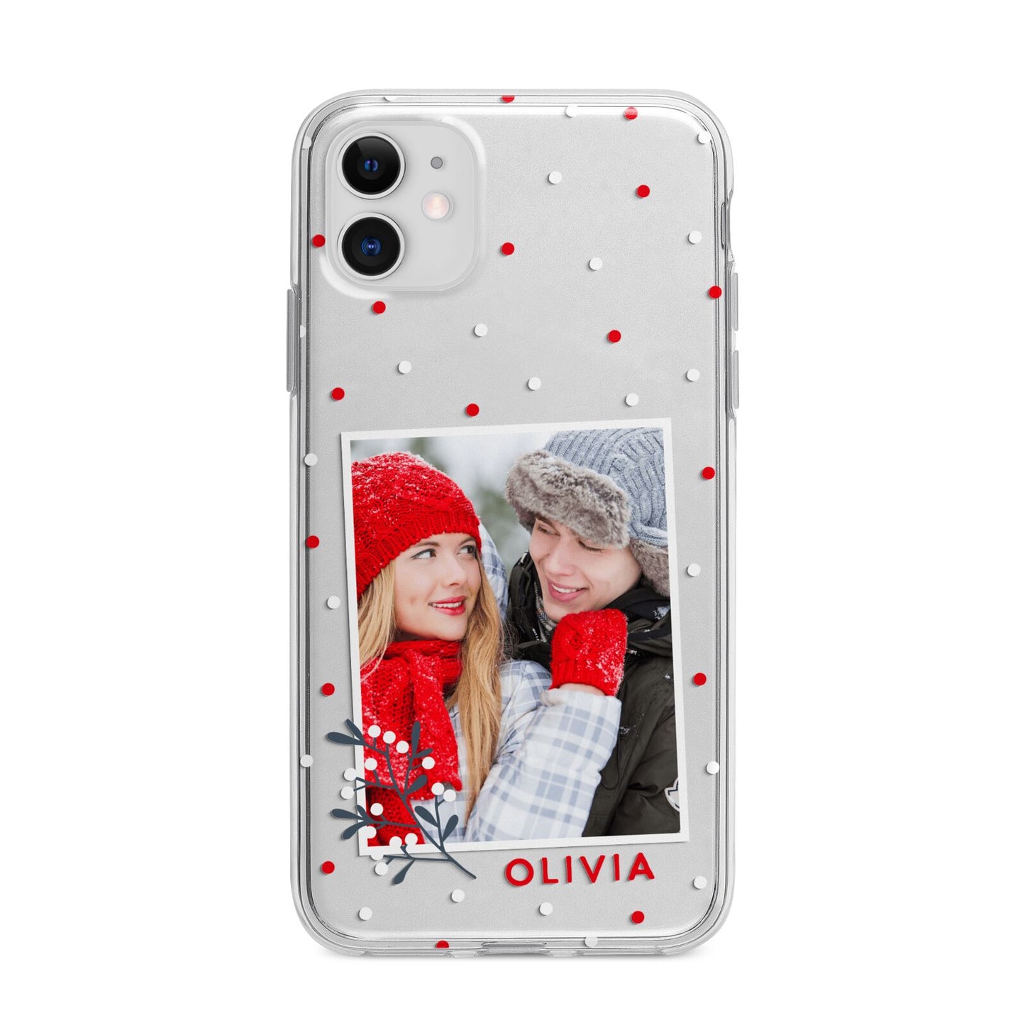 Christmas Personalised Photo Apple iPhone 11 in White with Bumper Case