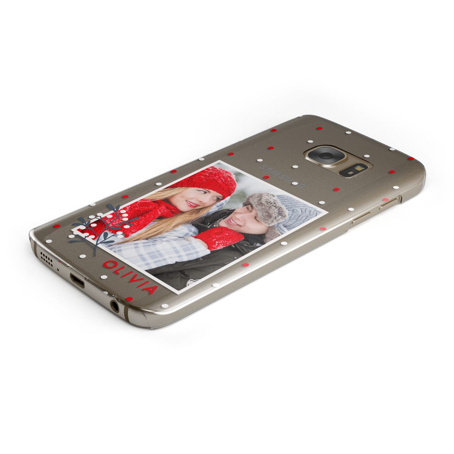 Christmas Personalised Photo Protective Samsung Galaxy Case Angled Image