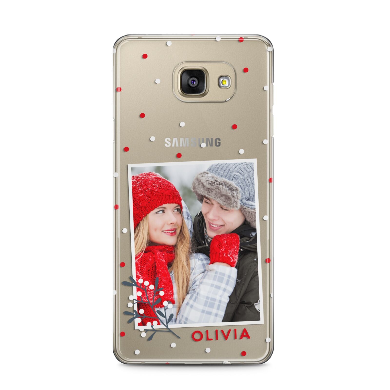 Christmas Personalised Photo Samsung Galaxy A5 2016 Case on gold phone