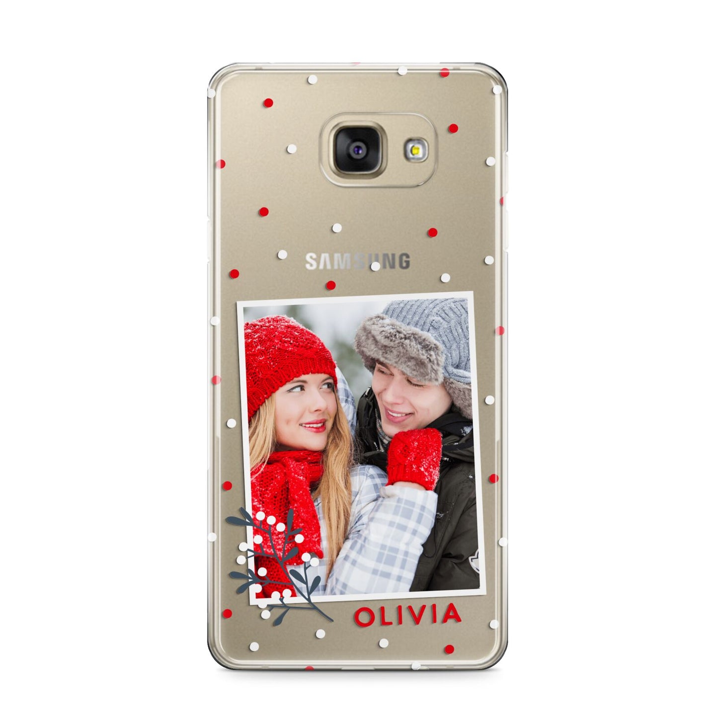 Christmas Personalised Photo Samsung Galaxy A9 2016 Case on gold phone