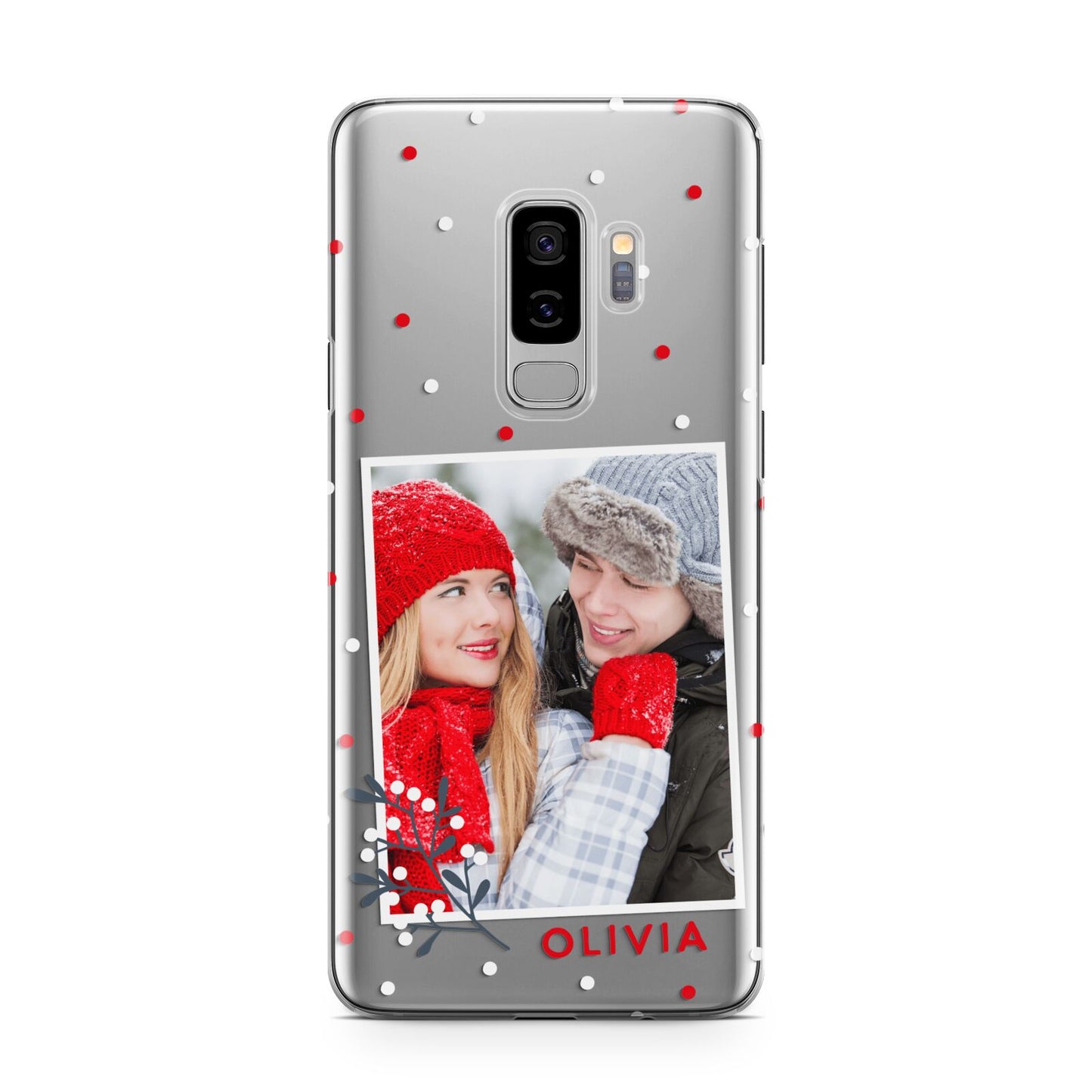 Christmas Personalised Photo Samsung Galaxy S9 Plus Case on Silver phone