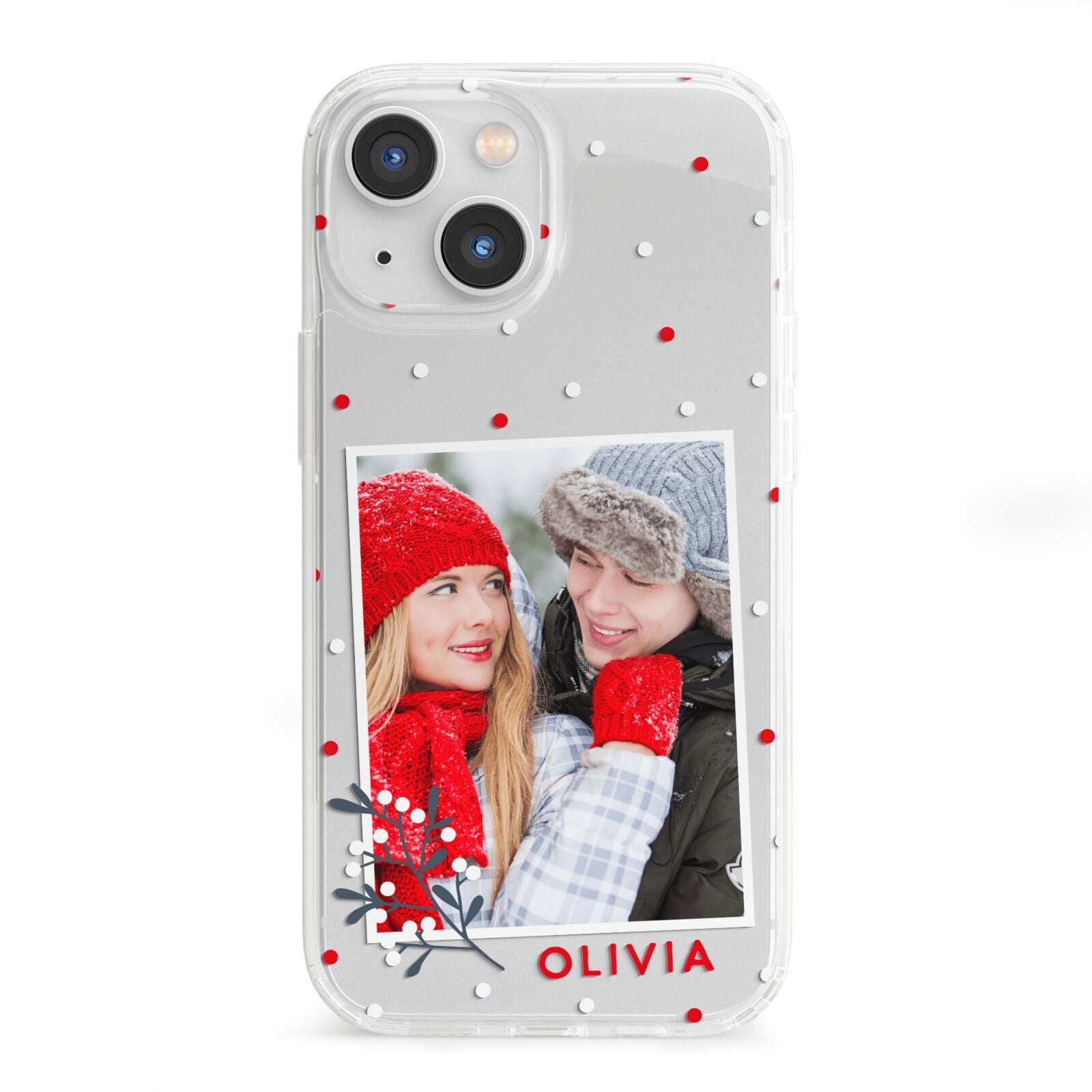 Christmas Personalised Photo iPhone 13 Mini Clear Bumper Case