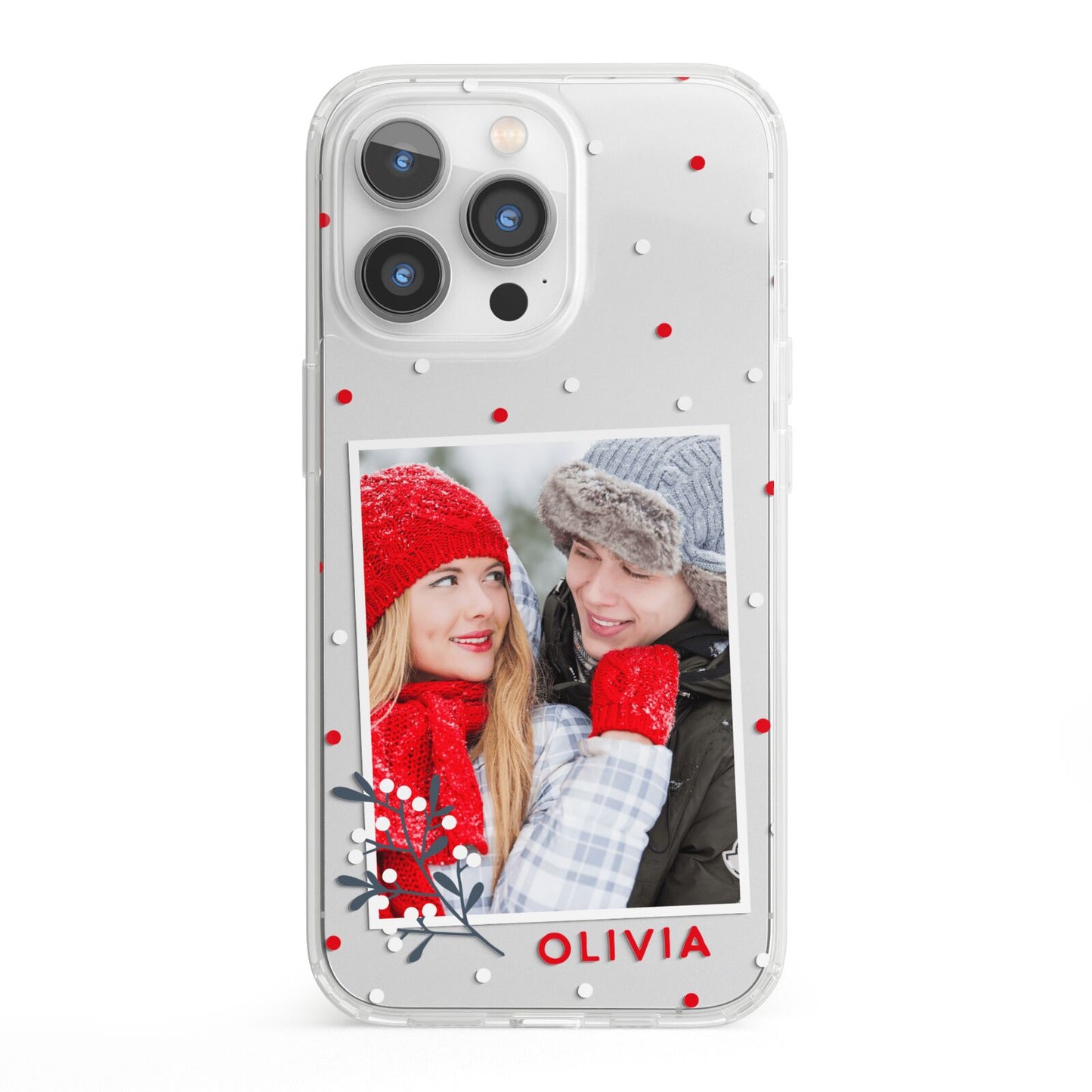 Christmas Personalised Photo iPhone 13 Pro Clear Bumper Case